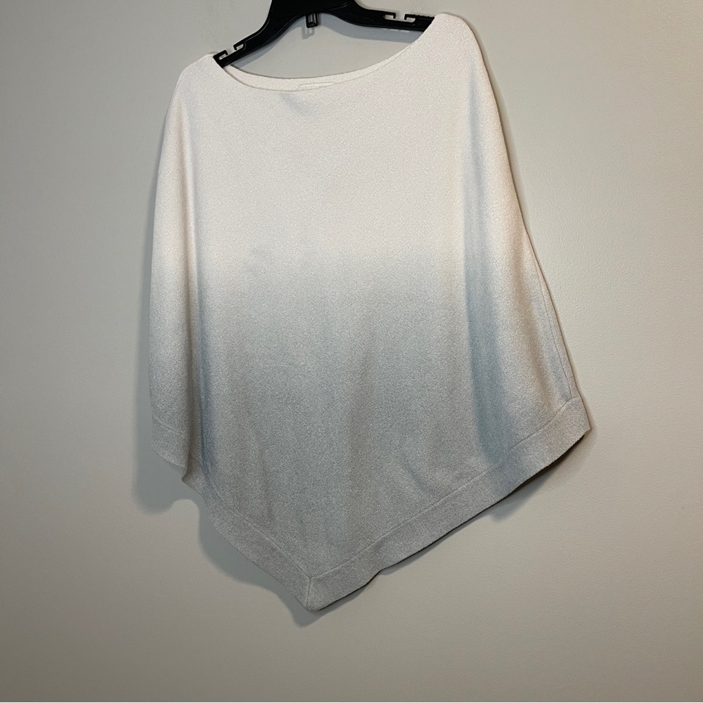 Barefoot Dreams Sea Green Cozy Chic Poncho Ombre Dyed Asymmetrical Cut One Size